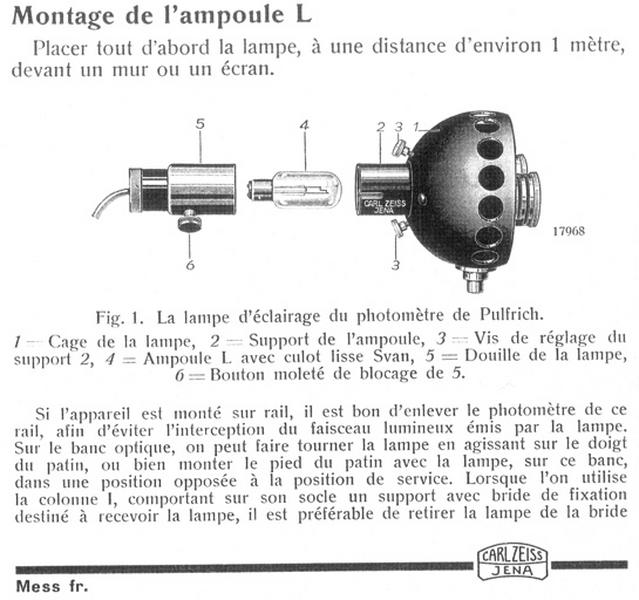 La lampe d'éclairage du photomètre de Pulfrich, 1935-1937 ?