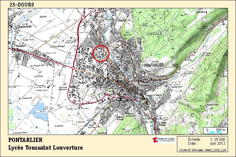 Carte de localisation. Carte topographique, IGN, 2012, dalle 0900-2220-L2E, échelle 1:25 000.