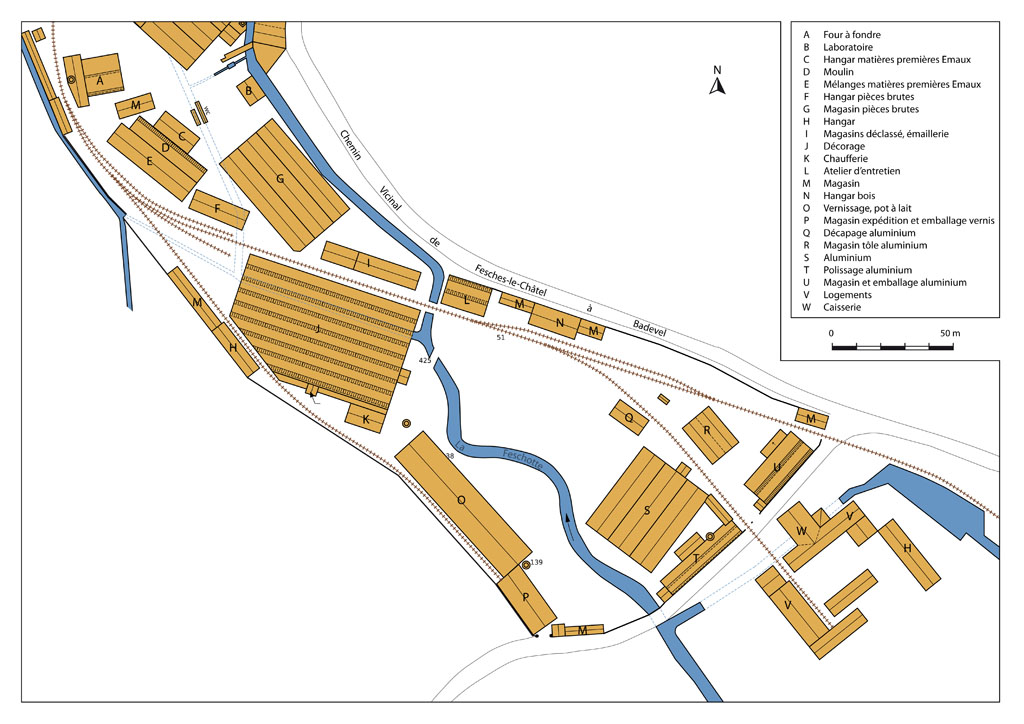 Plan-masse de l'usine en 1939.