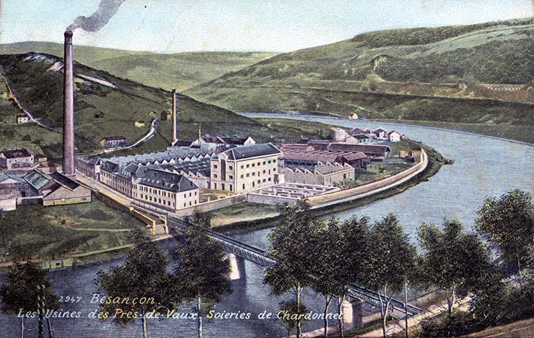 2947. Besançon. Les usines des Prés-de-Vaux. Soieries de Chardonnet, [entre 1905 et 1907].