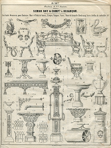 Fonderie Simon Roy et Cie à Besançon, catalogue, s.d. [2e moitié 19e siècle]. ; Fonderie Simon Roy et Cie à Besançon, catalogue, s.d. [2e moitié 19e siècle].