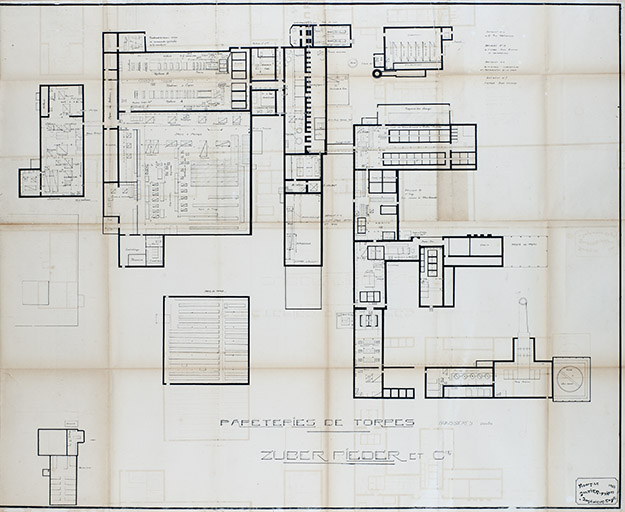 Papeteries de Torpes, plan d'ensemble, 1923.