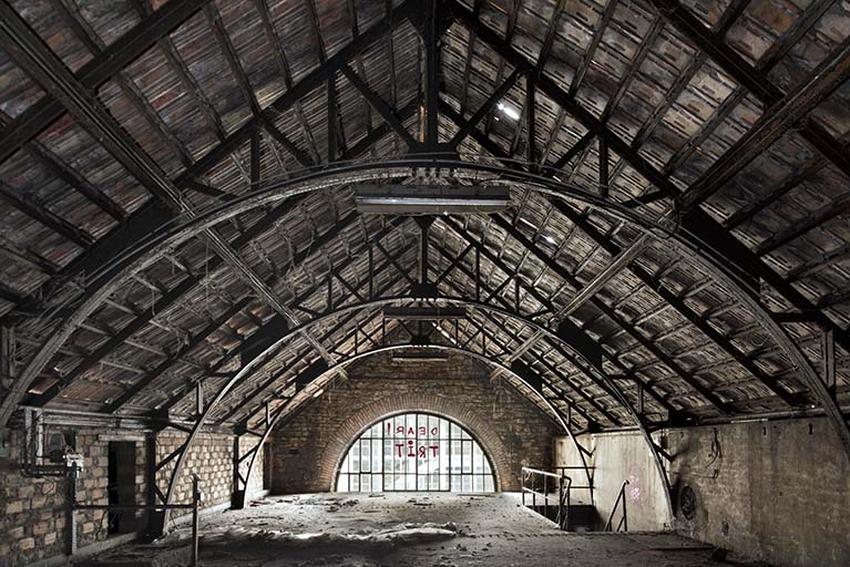 Etat en 2016. Usine A : étage en surcroît (avec charpente métallique) de la chaufferie.