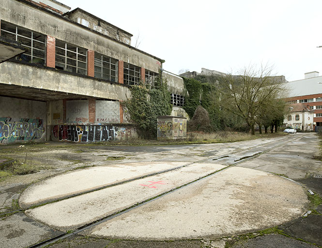 Etat en 2016. Usine A : emplacement d'une plaque tournante dans l'allée centrale.