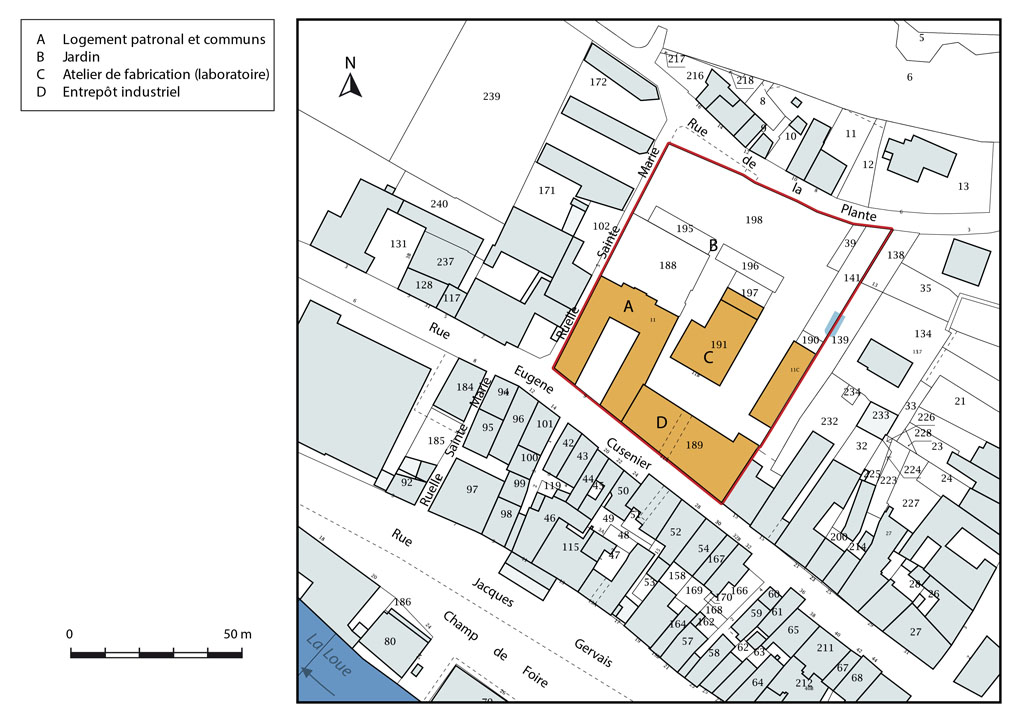 Plan-masse et de situation. Extrait du plan cadastral, 2016, section AH.