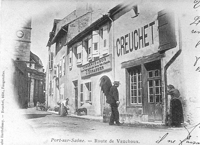 Rue de la Barque et ses commerces, carte postale.