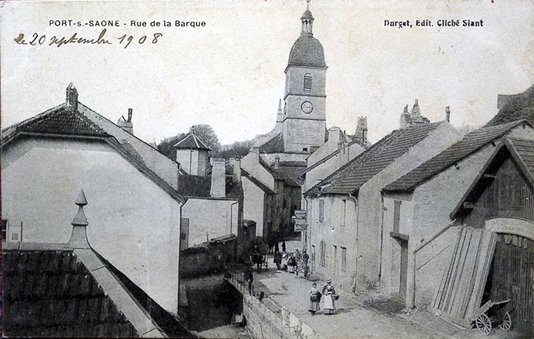 Rue de la barque vers 1908, carte postale.