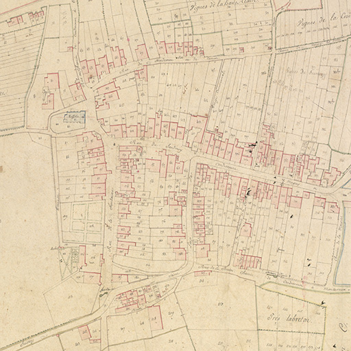 Extrait du cadastre napoléonien terminé le 25 septembre 1819. Section D dite du village.