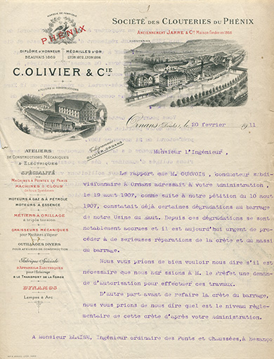 Papier à en-tête, 1911.