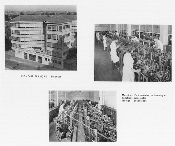 Vues extérieure et intérieures de la société des Pignons Français, photogr., s.d. [vers 1954].