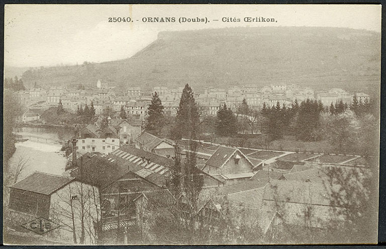 Ornans (Doubs) - Cités Oerlikon, carte postale, s.d. [début 20e siècle].