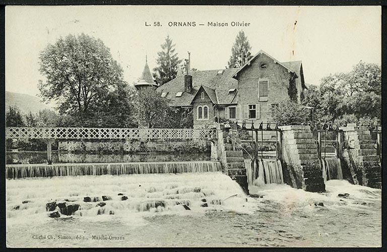 Ornans - Maison Olivier, carte postale, s.d. [fin 19e ou début 20e siècle].