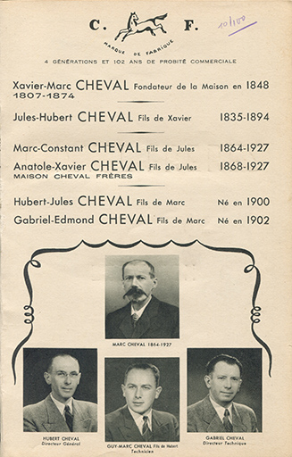 C.F. [Cheval Frères]. 4 générations et 102 ans de probité commerciale, 1950.