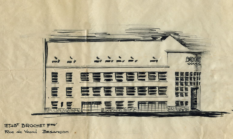 Elévation de la façade sur la rue Larmet, s.d. [vers 1943].