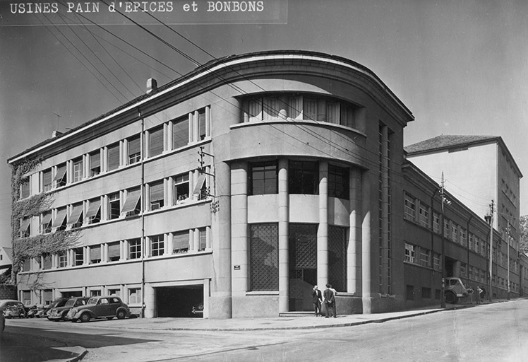 Vue d'ensemble de l'usine depuis la rue de Vesoul, s.d. [vers 1960].