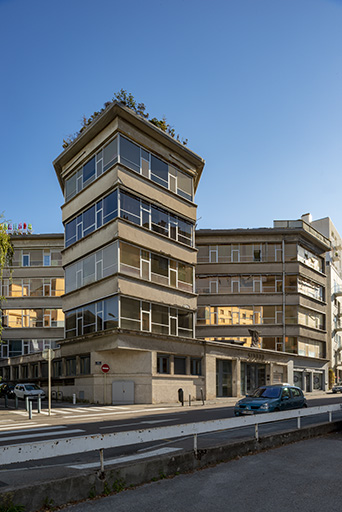 Immeuble industriel de la Sidhor (23 rue de la Mouillère). ; Vue d'ensemble depuis le sud-ouest.