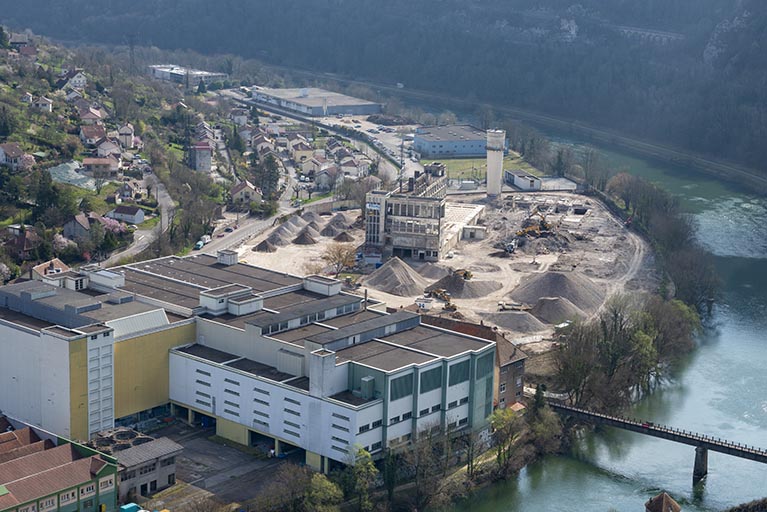Etat début 2019. Vue plongeante sur le secteur en cours de démolition.