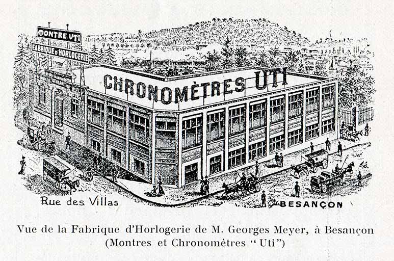 Fabrique d'horlogerie Uti rue des Villas (Georges Meyer), 1906.