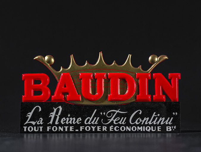 Enseigne publicitaire Baudin, s.d. [milieu 20e siècle].