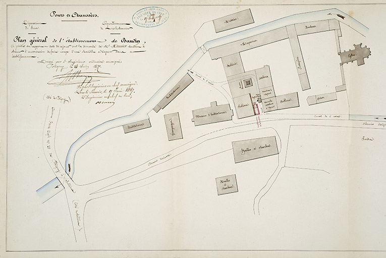 Plan général de l’établissement de Baudin […], Poligny le 16 juin 1857.