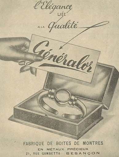 Fabrique de boîtes de montres Généralor, 1952.