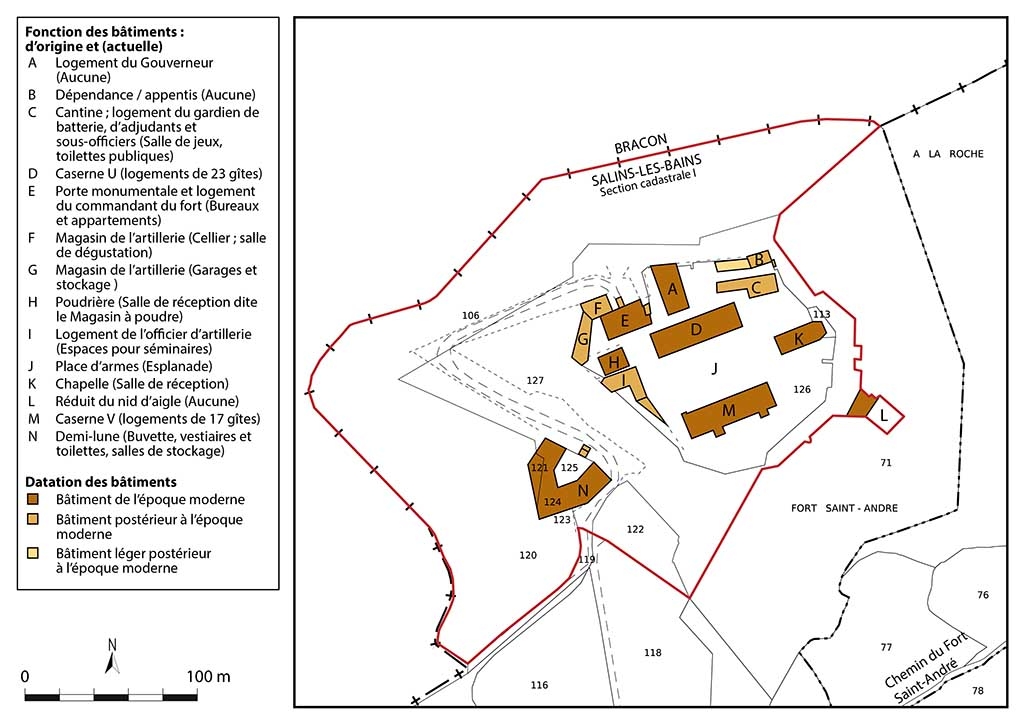Plan-masse et de situation. Extrait du plan cadastral 2021, section I, 1/2 000.