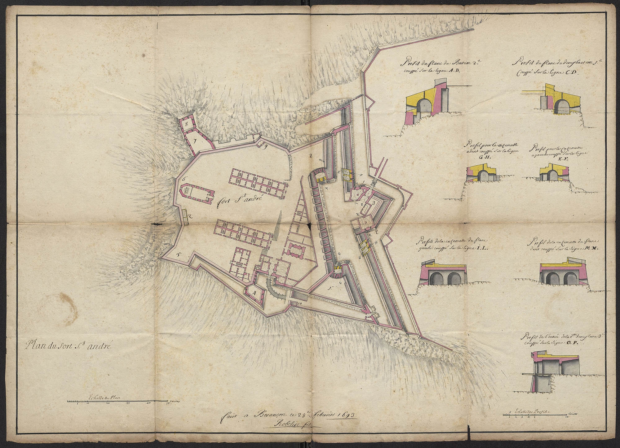 Plan du fort St-André. 28 février 1693.