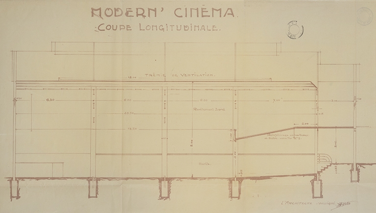 Modern-Cinéma. Coupe longitudinale. S.d. [1936].