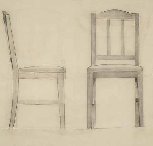 [Elévations de face et de profil d’une chaise de la société Gallot Frères]. S.d. [1923 ?].