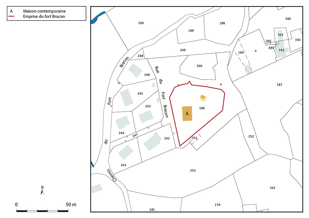 Plan-masse et de situation. Extrait du plan cadastral, 2021, 1/1 000.