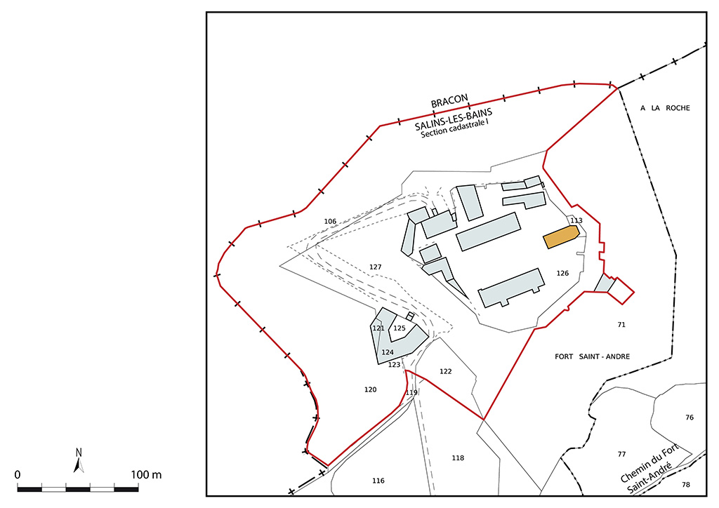Plan-masse et de situation. Extrait du plan cadastral, 2021, section I, 1/2 000.