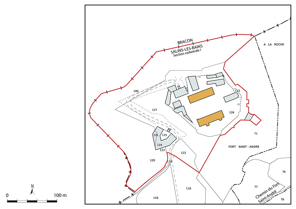 Plan-masse et de situation. Extrait du plan cadastral, 2021, section I, 1/2 000.