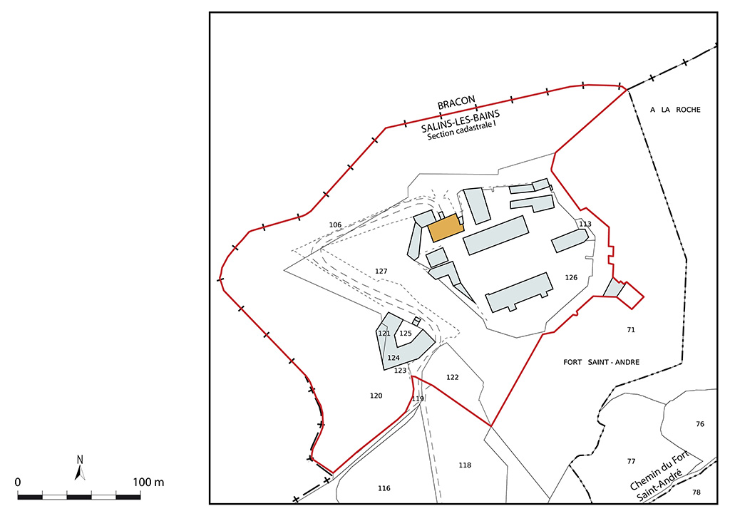 Plan-masse et de situation. Extrait du plan cadastral, 2021, section I, 1/2 000.