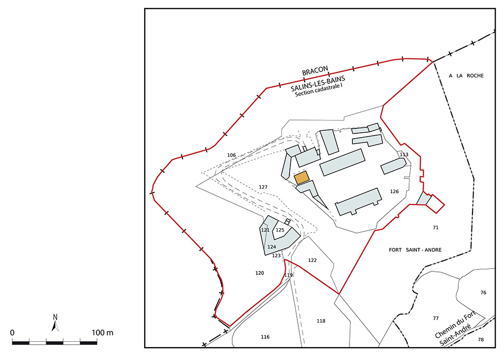 Plan-masse et de situation. Extrait du plan cadastral, 2021, section I, 1/2 000.