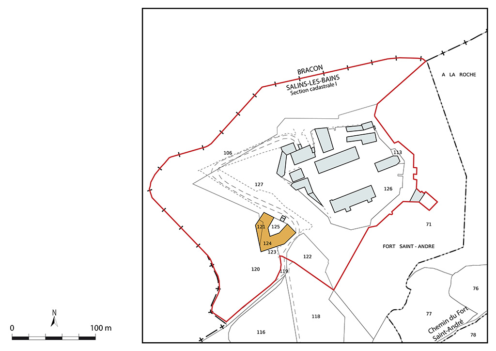 Plan-masse et de situation. Extrait du plan cadastral, 2021, section I, 1/2 000.