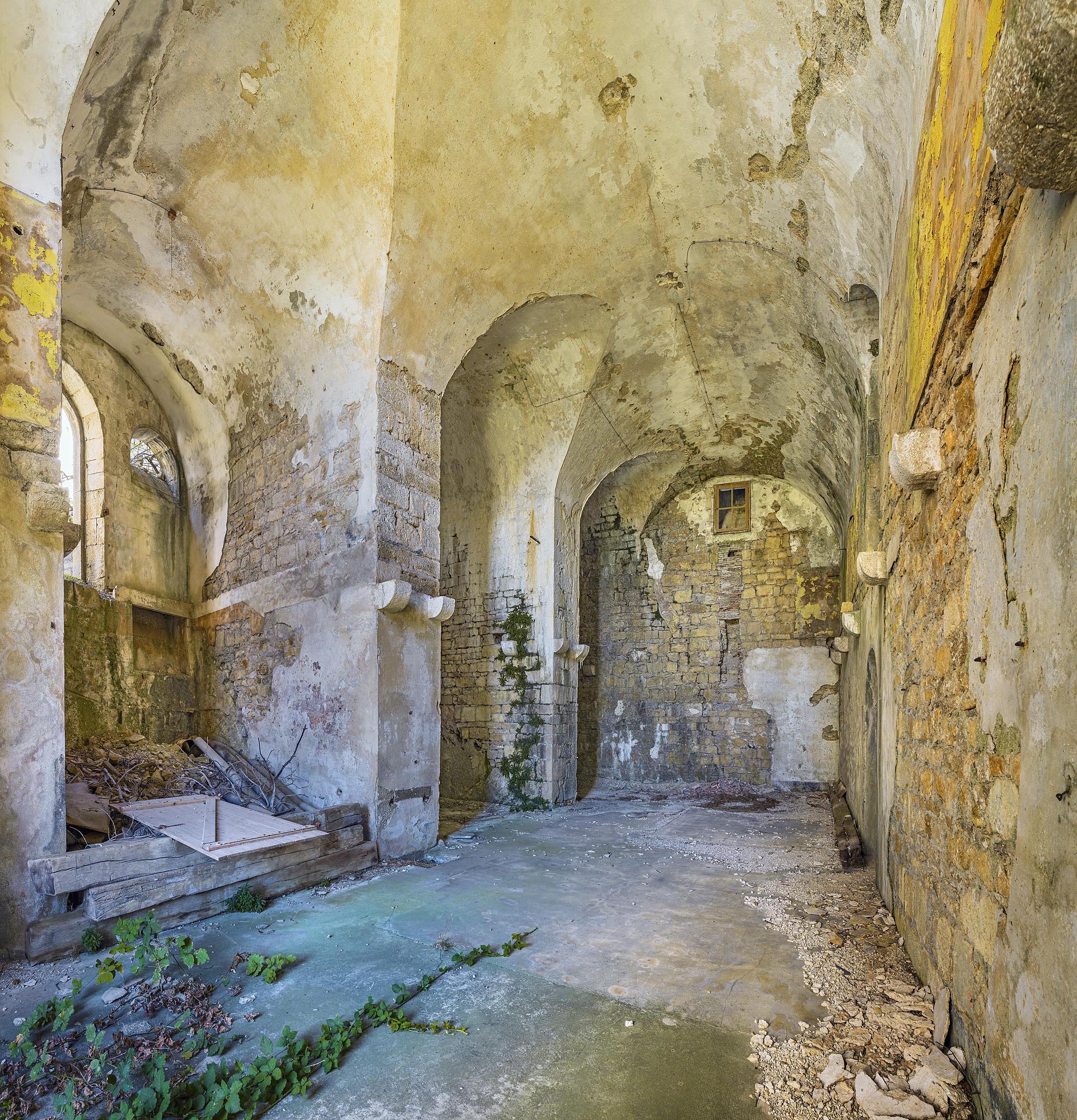 Vue intérieure du bâtiment casematé.