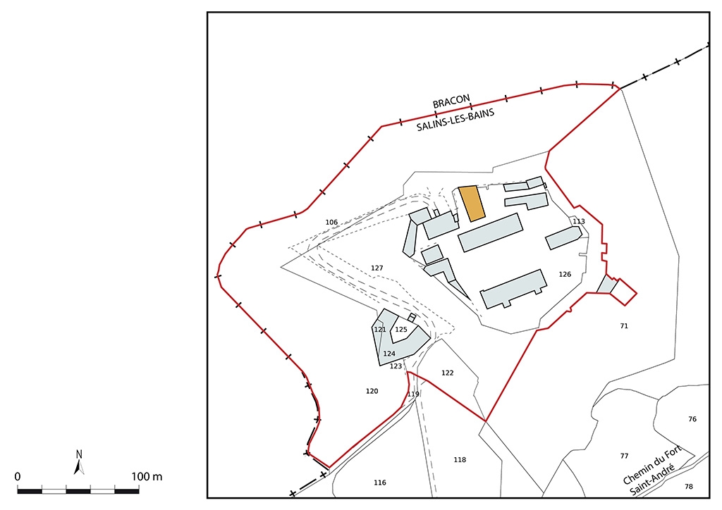 Plan-masse et de situation. Extrait du plan cadastral, 2021, section I, 1/2 000.