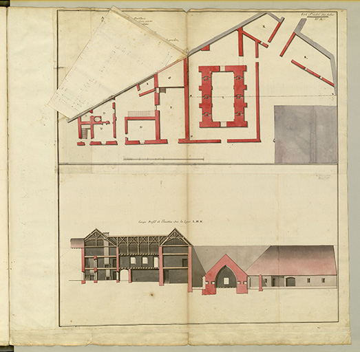 Fol. 15 Fort Saint-André-sur-Salins : plans, coupe, profil et élévation (magasin pour 60,000 milliers de poudre) - vue 2.