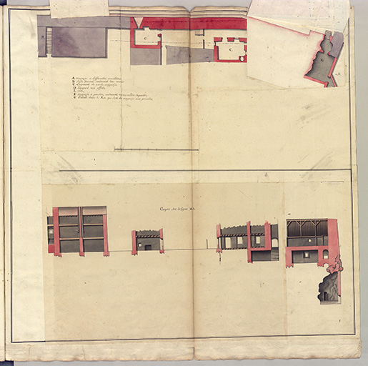 Fol. 16 Fort-Belin-sur-Salins : plans et coupes (magasin pour 12,000 milliers de poudre) - vue 3.