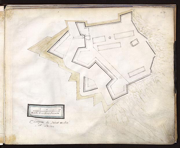 Plans des villes de Franche-Comté : fort Saint-André, Salins. S.d [1668].