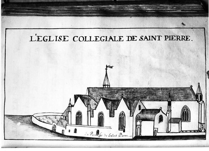 L'Eglise Collégiale de Saint Pierre. Elévation nord ; 1716.