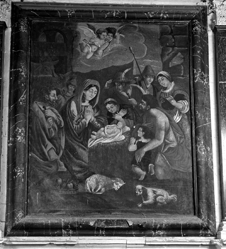 Tableau du retable du maître-autel : Adoration des bergers