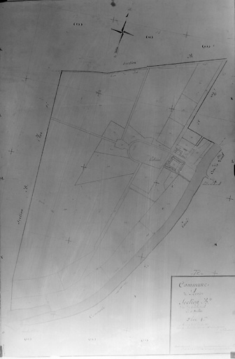 Extrait du plan cadastral de 1828, section B 4, n° 247 à 273. Ech. 1/5000.