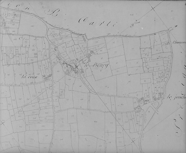 Extrait du plan cadastral de 1828, section A1. Ech. 1:3500.