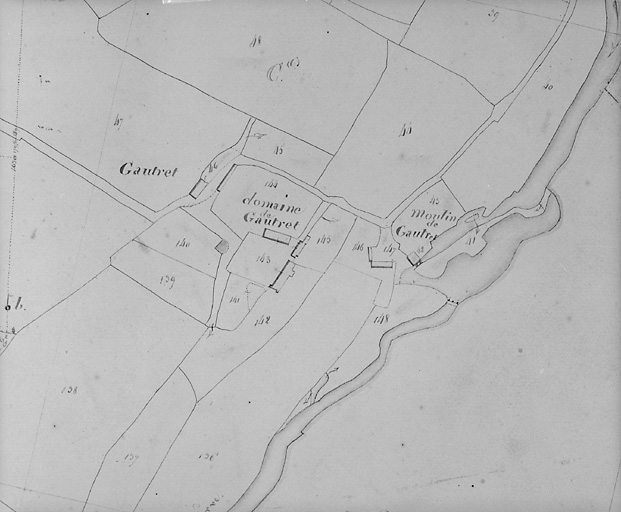 Extrait du plan cadastral de 1828, section B, n° 143, 1:2500.