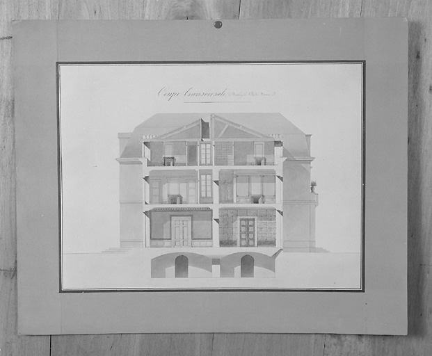 Projet de restauration de l'aile neuve, coupe transversale.