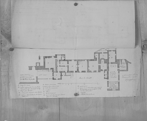 Plan du rez-de-chaussée du logis médiéval.