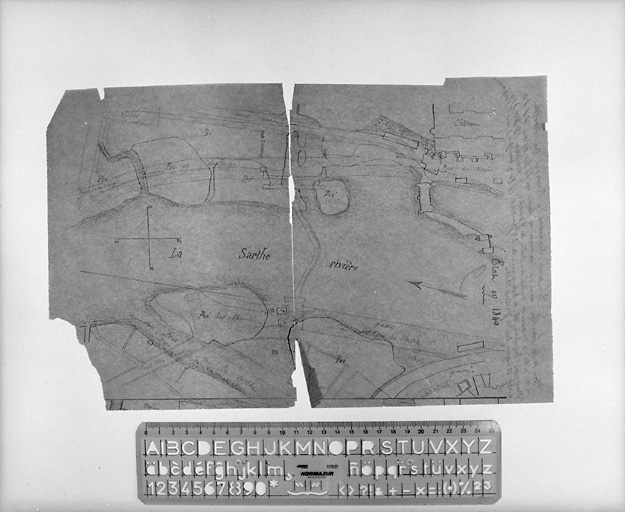 Les Grands-Moulins et la chaussée, 'état en 1840'.
