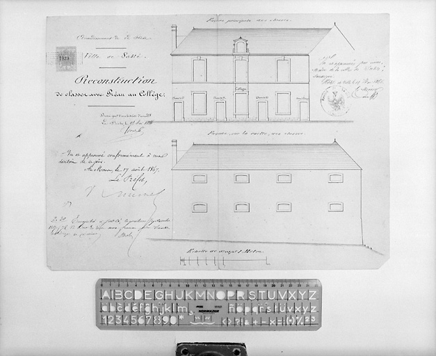 'Reconstruction de classes', élévations latérales du corps latéral.