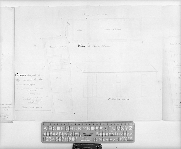 Projet de reconstruction, plan du rez-de-chaussée.